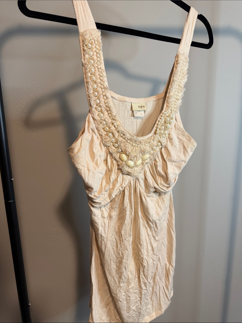 Daytrip Beaded Tank Top in Light Blush